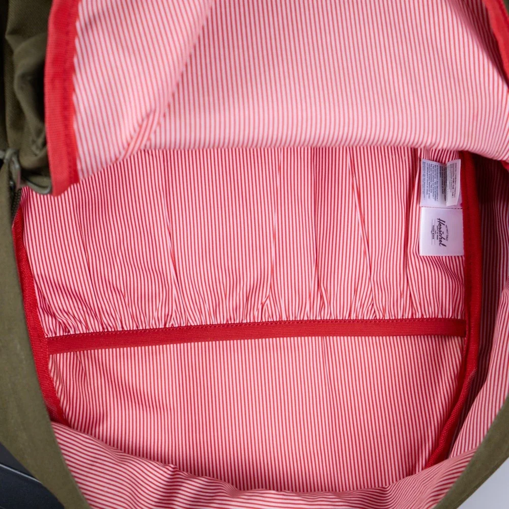 Herschel Supply Co Heritage Backpack Olive Green Canvas Laptop Sleeve Bag